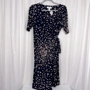 Motherhood Maternity Waist Tie Surplice Women’s Small V-neck Short Sleeve Dress‎